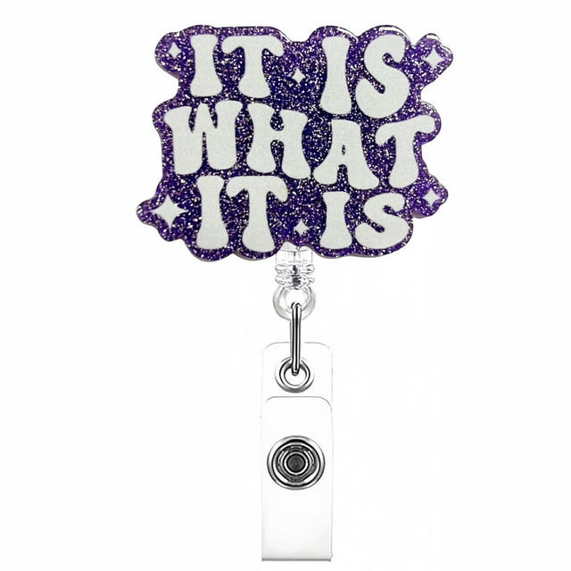 KNFATEQVEDG Retractable Glitter Badge Reel Sparkling Pull Tab Accessory Acrylic Badge Holder Reusable ID Card Holder with Clip for Work School Events Parties and More