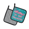 thumbnail image 2 of Welcome to the Trailer with Flamingos Pair of Pot Holders, 2 of 2
