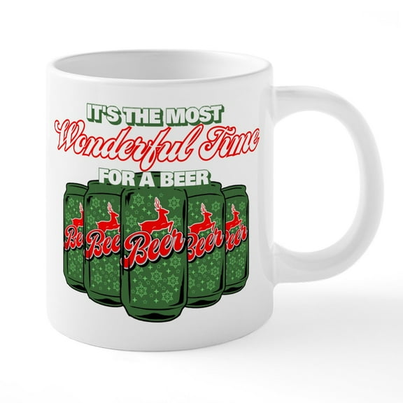 CafePress - Wonderful Time For A Beer - 20 Oz White Ceramic Mega Mug
