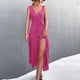 thumbnail image 2 of Vestido sin mangas para mujer Cuello en V Vestido sólido Vestido largo informal Fridja  hj4023, 2 of 8