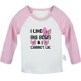 thumbnail image 2 of iDzn I like Big Bows and I Cannot Lie Funny T shirt For Baby, Newborn Babies T-shirts, Infant Tops, 0-24M Kids Graphic Tees Clothing (Long Pink Raglan T-shirt, 0-6 Months), 2 of 5
