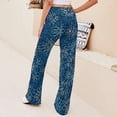 thumbnail image 5 of Abstract Blue Floral Line Art Summer Outfits Flowy Palazzo Pants for Women 2025 High Waisted Wide Leg Beach Casual Vacation Pants Trousers, 5 of 8