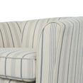 thumbnail image 4 of Noble House Glouster Modern Swivel Club Chair, White/Blue Stripe, 4 of 8