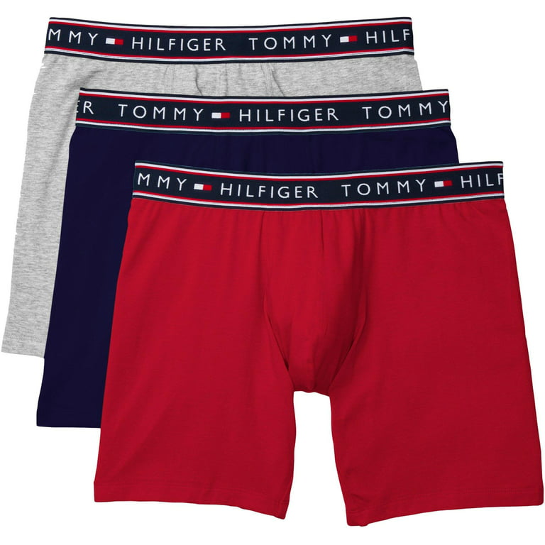 Men's Tommy Hilfiger 09T3349 Essentials Cotton Stretch Boxer Briefs - 3 (Mahogany Walmart.com