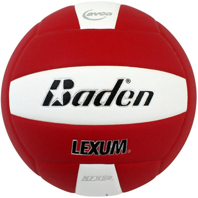 Baden LEXUM Ballon de Volleyball Intérieur en Microfibre - Ballon de Jeu Officiel Approuvé par la NFH, Rouge/blanc