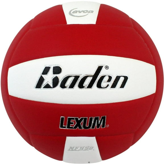 Baden LEXUM Indoor Microfiber Volleyball - Official NFHS Approved Game Ball, Red/White