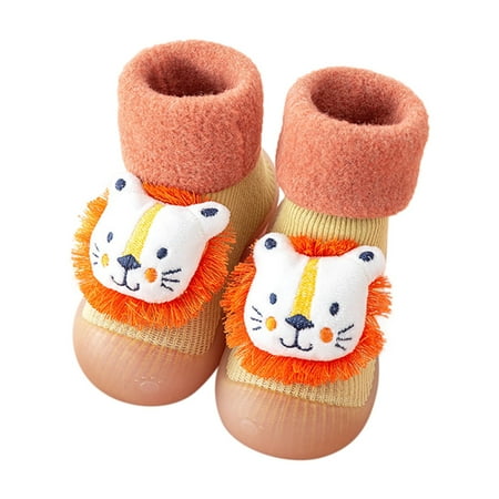 

Qufokar Girl Snow Boots Size 1 Footy Shoes for Girls Baby Shoes Warm Winter Cartoon Baby Shoes Baby Soft Sole Shoes