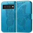 thumbnail image 2 of TECH CIRCLE Wallet Case for Google Pixel 8,Butterfly Flower Embossed PU Leather TPU Inner Shell Magnetic Flip Stand Card Slots Shockproof Protective Phone Cover for Google Pixel 8 2023 6.2",Blue, 2 of 7
