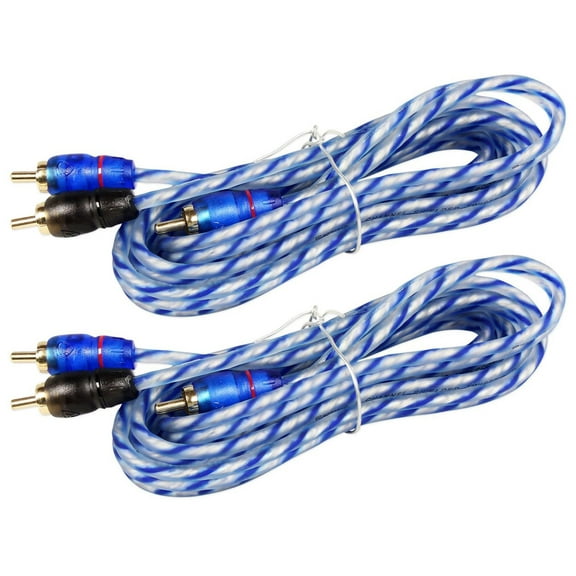(2) Rockville RTR062 6 Foot Twisted Pair RCA Cables Split Pin, 100% Copper