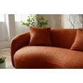 thumbnail image 4 of Modern Curved Sofa in Orange Boucle Fabric, 93.6*41.3*26.9inch for Multiple Spaces, 4 of 10