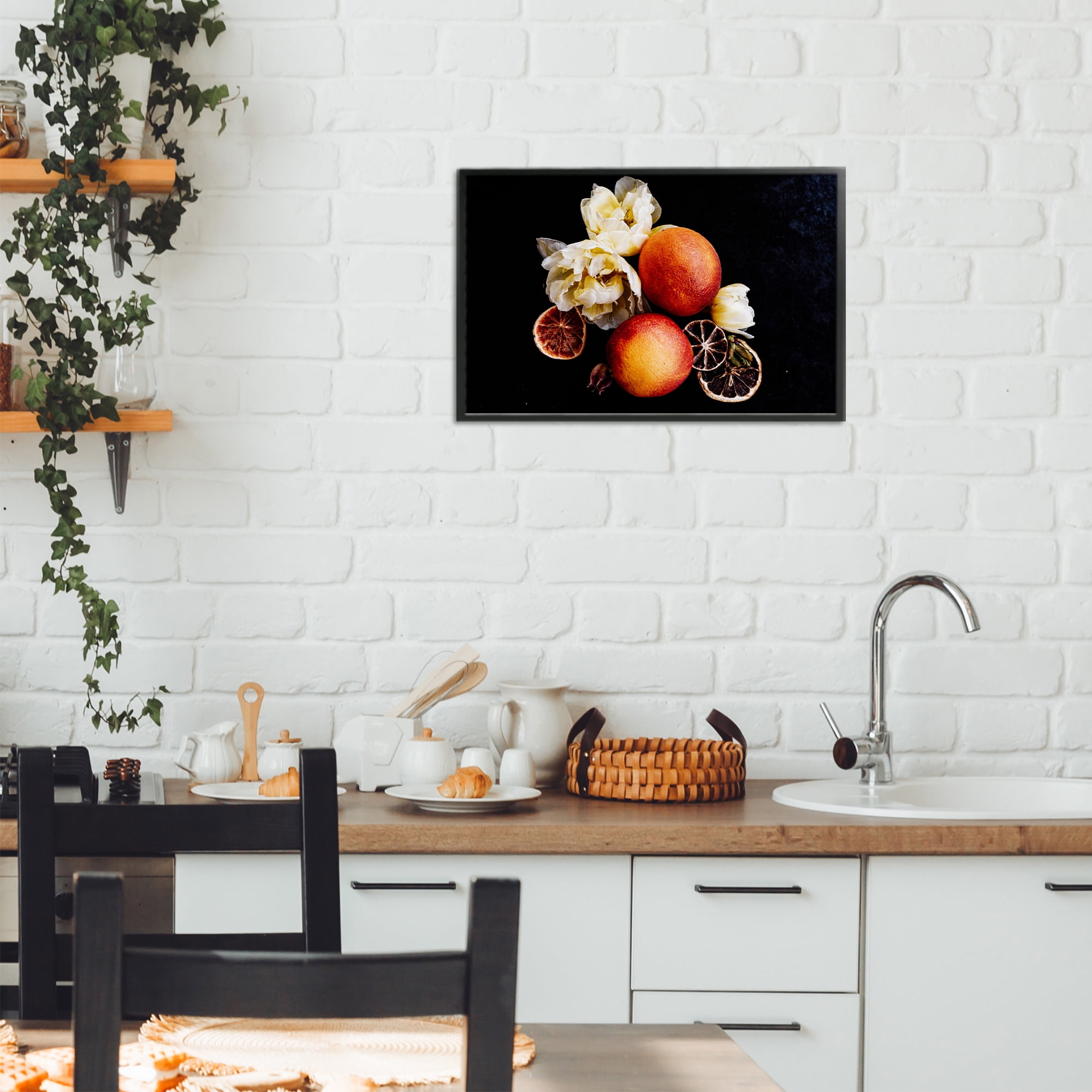 The Still Spring Fruit Black Framed Giclee Art, design by Amy Carroll
