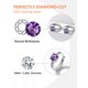 thumbnail image 5 of Pendientes de aro de plata de ley con piedras natales Silvora para mujer. Diamantes creados. Delicada joya de regalo para cumpleaños o Navidad, 5 of 8