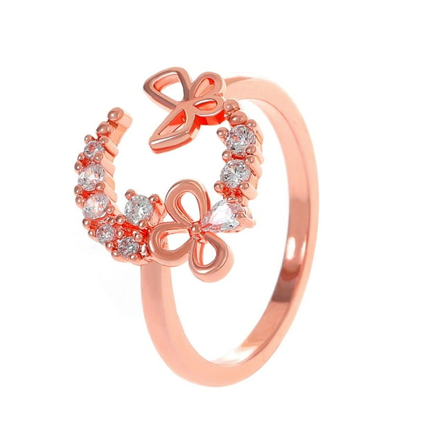 Anillos para mujer, regalos para mujer, anillo de diamantes, moda femenina, anillo de metal, anillo hueco, serie de pendientes para mujer