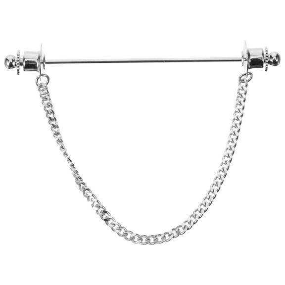 NICEXMAS Men Collar Bar with Chain Metal Tie Pin Decorative for Clothing and Shirt