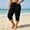 Black, variant on KICILVS Plus Size Capris Women Drawstring Waist Cinched Cuffs Cropped Pants with Pockets Comfy Casual Capri Trousers