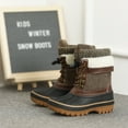 thumbnail image 3 of Dream Pairs Toddlers Kids Boys Girls Winter Snow Boots Waterproof Outdoor Shoes KMONTE-1 BROWN Size 5, 3 of 6