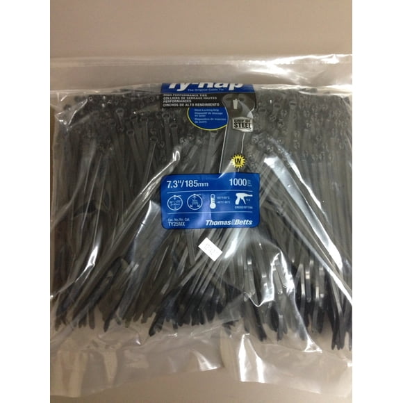 Brida para cables Thomas & Betts TY25MX, 50 libras 7, resistente a los rayos ultravioleta