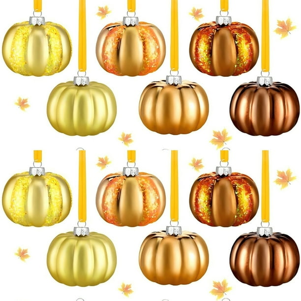 Billuyoard Juego de decoración de otoño de plástico con forma de calabaza, juego colgante con estos adornos festivos Kits de decoración para fiestas