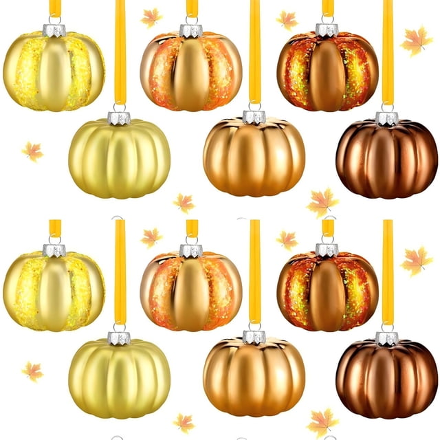 Billuyoard Juego de decoración de otoño de plástico con forma de calabaza, juego colgante con estos adornos festivos Kits de decoración para fiestas