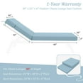 thumbnail image 2 of Pakunoda Chaise Lounge Cushions 80" x 26" x 4" Outdoor High-Density Foam Patio Furniture Lounger Replacement Cushions with Zipper Ties Water-Resistant for Pool, Sky Blue, 2 of 7