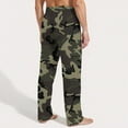 thumbnail image 4 of Dresfit Baggy Sweatpants for Men Open Bottom Winter Camo Straight Leg Cargo Joggers Cotton Drawstring Athletic Trousers Autumn Wide Leg Lightweight Pants Dark Green XL, 4 of 8