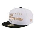 thumbnail image 3 of Men's New Era White/Black Baltimore Ravens Scripted 59FIFTY Fitted Hat, 3 of 7