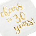 thumbnail image 4 of Juvale Cheers to 30 Years Cocktail Napkins - Gold Foil 30th Cocktail Napkins - For 30th Anniversary Party - 5 x 5 in, 3-Ply, Pack of 50, White, 4 of 10