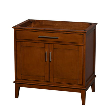 Wyndham Collection Hatton 36 inch Single Bathroom Vanity in Light Chestnut, No Countertop, No Sink, and Medicine (Best Over The Counter Medicine For Chest Congestion And Cough)
