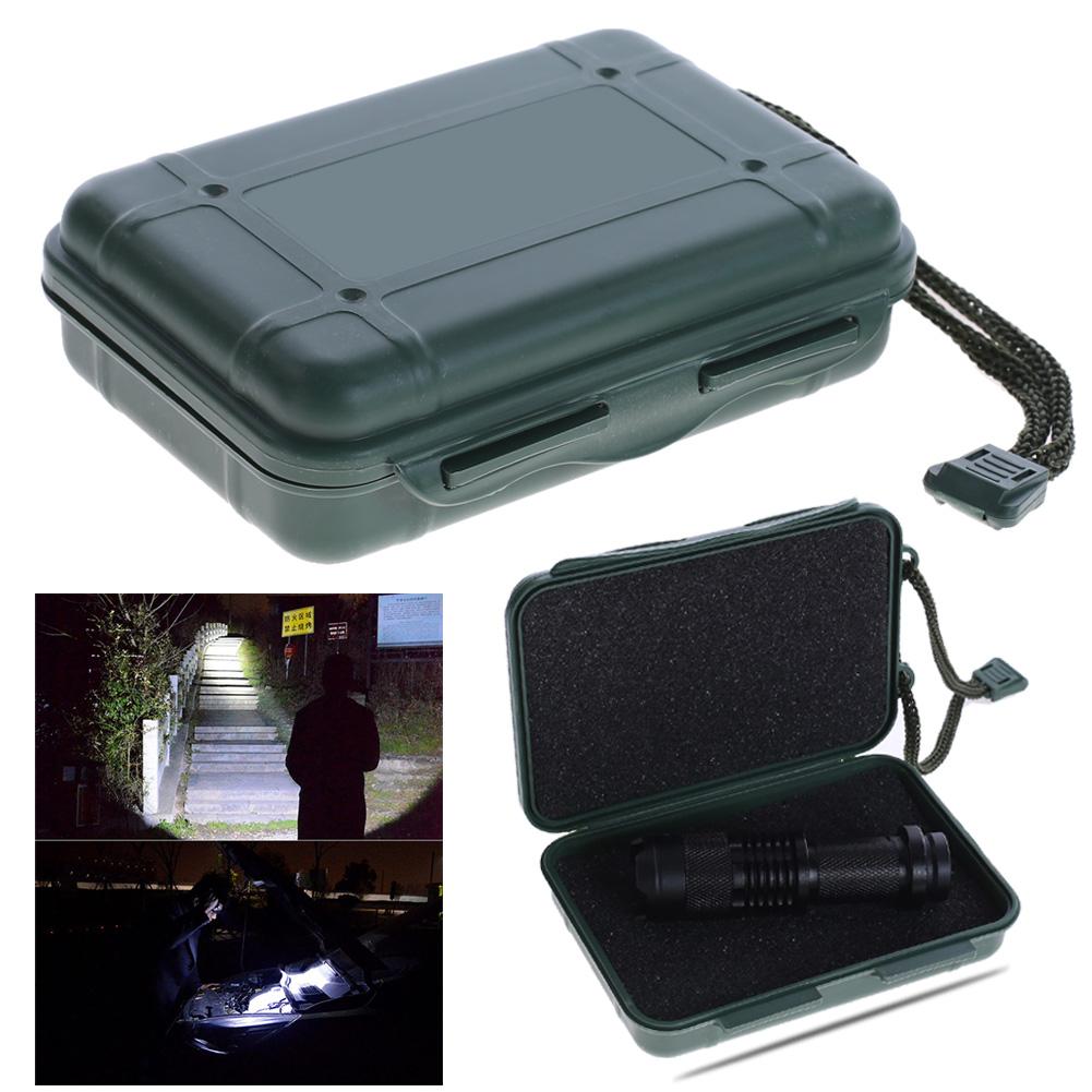 Green Plastic Travel Box Case Storage for Flashlight Torch Lamp