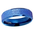 thumbnail image 2 of Electric Blue Stainless Steel Ring - 6mm Beveled Edge Wedding Band, 2 of 3