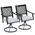 thumbnail image 1 of Outsunny Ensemble de 2 Chaises de Patio, Chaise Pivotante d'Extérieur avec Accoudoirs, 1 of 10