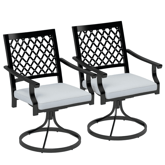 Outsunny Patio Chairs Set of 2, Outdoor Swivel Chair with Armrests