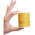 thumbnail image 2 of 1 Roll 1mm 100 Yards Waxed Cotton Cord Thread Beading String for Jewelry Making Crafting Beading Macrame Golden, 2 of 9