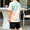 thumbnail image 5 of CYRBOKO Boys Outfit Sets, Two Piece Lightweight Summer T-shirts and Shorts Set Green Size 7-8 T, 5 of 6