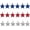 B, variant on 250Th Anniversary Usa 4Th Of July Red, White Blue American Independence Day 7Cm Three-Dimensional Christmas Pentagram Independence Day Party Christmas Tree Decoration Hangings