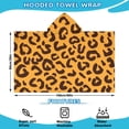 thumbnail image 2 of Yellow and Black Of Leopard Print Hooded Bath Towel，60"x35" for Ages 3 To 12 Kids, Quick Dry Lightweight Soft Microfiber Hood Beach Towel Cover Up for Kids, 2 of 7