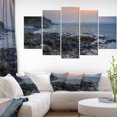 thumbnail image 1 of Dark Rocky Seashore Sunrise, 1 of 3