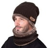 Yaman Hat for Women Men Warm Beanie Winter Thicken Hat And Scarf Two-Piece Knit Windproof Cap