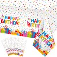 thumbnail image 1 of wonima02 6 Pack Plastic Birthday Tablecloth, 54 x 108 Inch Disposable PE Happy Birthday Party Tablecloths Waterproof Rectangle Party Table Cover for Birthdays Parties Decor, 1 of 1