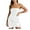White, variant on Elainilye Fashion Cocktail Dresses for Women Sleeveless Zipper Solid Color Flower Beautiful Fallow Skirt Party Dress,Black
