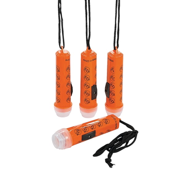 Fun Express Mini Halloween LED Flashlights, 12 Pack