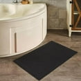 thumbnail image 5 of Hawmam Linen Black Bath Mats, 21 x 34 inches, Pack of 2 - 100% Ring Spun Cotton, Banded Design, Highly Absorbent, Machine Washable for Bathroom Floor, 5 of 6