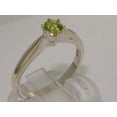 thumbnail image 3 of LBG British Made 10k White Gold Natural Peridot Womens Engagement Ring - 33 size options - Size 10, 3 of 7