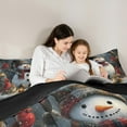thumbnail image 5 of Manfei Christmas Snowman Full Size Comforter Sets,Cardinal Bird Rabbit Bedding Comforter Set,White Brown Red Bedding Sets For Girl Boys,Super Cozy Room Decor Reversible,3-Piece, 5 of 8