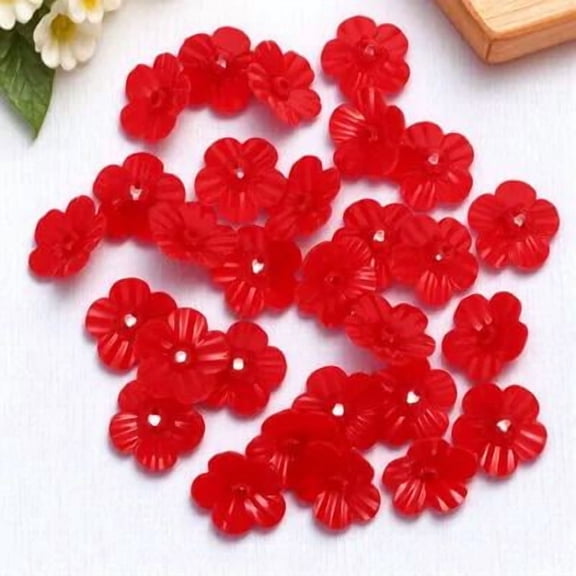 FRCOLOR 30Pcs Red Plastic Hummingbird Feeder Replacement Flowers Decorative Accessory for Bird Feeders