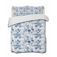 thumbnail image 2 of Flower Bird Twin Size Down Alternative Comforter, Lightweight Comforter Quilt Bedding Set with Pillow Shams Vintage Blue Garden Country Wildflower All Seasons Bed Comforter Duvet Insert 68"x86", 2 of 7
