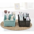 thumbnail image 6 of tooloflife Multi-function Cosmetic Organizer Box Storage Cosmetics Office Stationery Imitation Rattan Hollow Design, 6 of 7