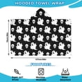 thumbnail image 2 of Black Halloween Ghosts and Skulls Hooded Bath Towel，50"x30" for Ages 3 To 12 Kids, Quick Dry Lightweight Soft Microfiber Hood Beach Towel Cover Up for Kids, 2 of 7