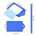 thumbnail image 2 of Uxcell 12x7cm Luggage Tag PU Holders Baggage Label Identifier with Straps Blue 4 Pack, 2 of 6
