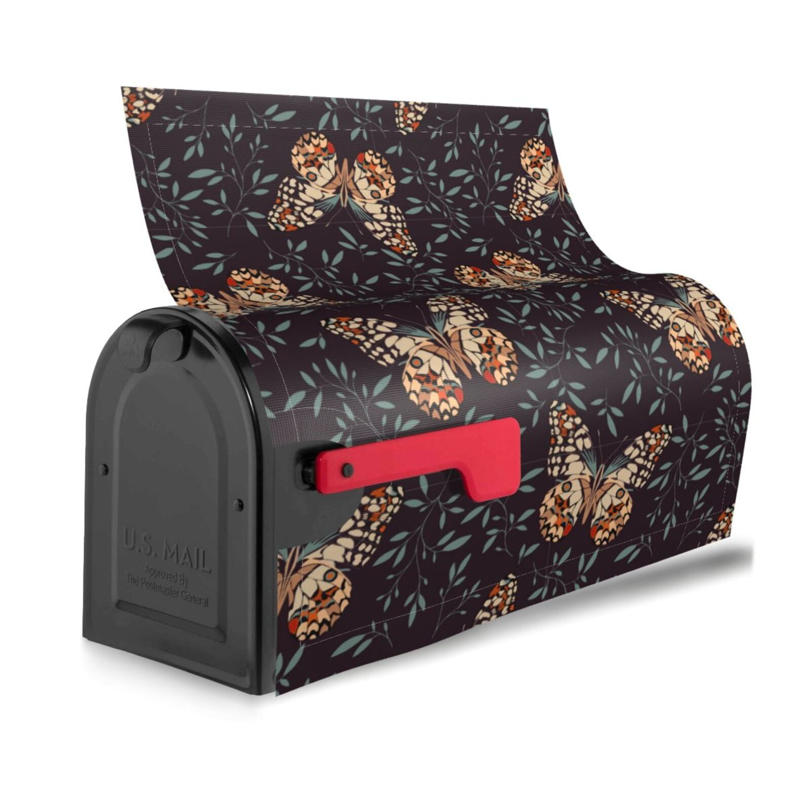 Logiee Butterfly1 Print Post Letter Box Wrap Decor, Mailbox Cover Suitable for Standard Mailbox and Large Size Mailbox,Outdoor Yard Decoration-25.5x21 in